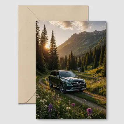 Mercedes Benz GLS Mountain Valley Sunset