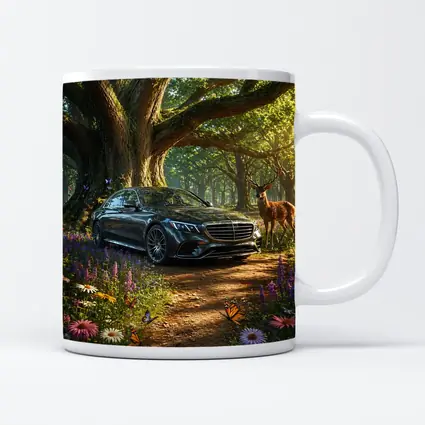 Mercedes S Class Parked In Enchanted Forest