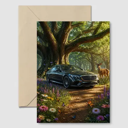 Mercedes S Class Parked In Enchanted Forest