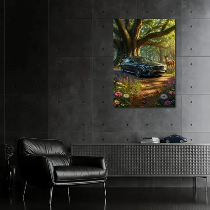 Mercedes S Class Parked In Enchanted Forest