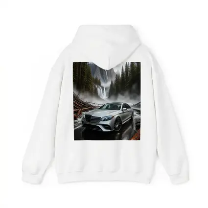 Mercedes S Class Silver Sedan Waterfall Forest