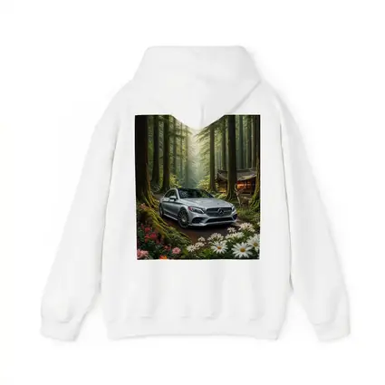 Mercedes C Class Silver Car Forest Setting