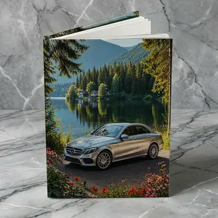 Mercedes C Class Silver Sedan by Lake