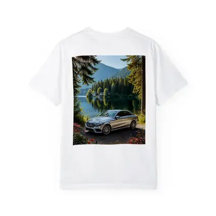 Mercedes C Class Silver Sedan by Lake