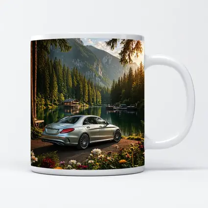Mercedes C Class Silver Sedan Mountain Lake