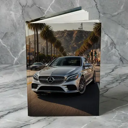 Mercedes C Class Silver Los Angeles Streets