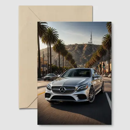 Mercedes C Class Silver Los Angeles Streets