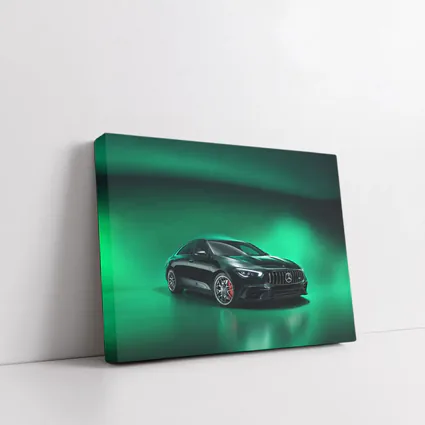 Mercedes AMG CLA Green Aurora Background