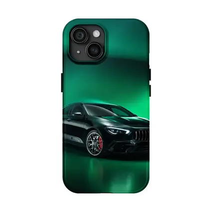 Mercedes AMG CLA Green Aurora Background