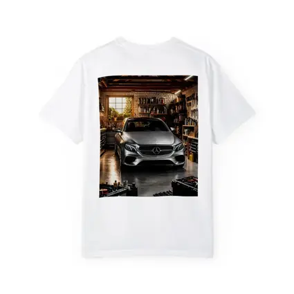 Mercedes E Class Silver Car Garage Setting