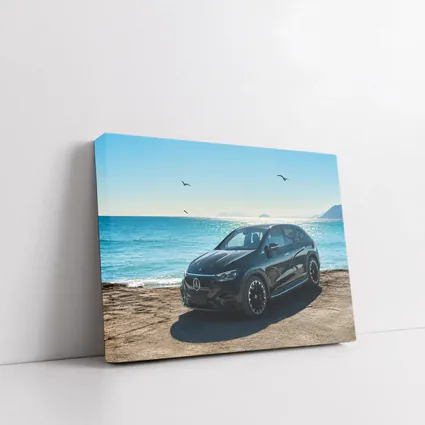 Mercedes EQS Black SUV Ocean Coast