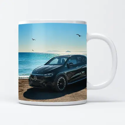 Mercedes EQS Black SUV Ocean Coast