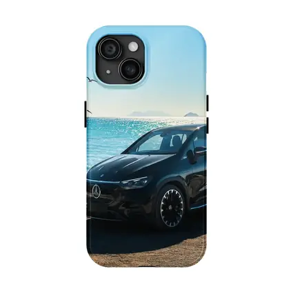 Mercedes EQS Black SUV Ocean Coast