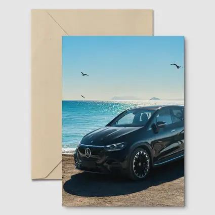 Mercedes EQS Black SUV Ocean Coast
