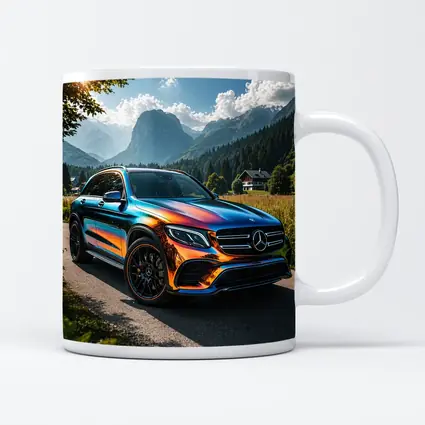 Mercedes GLC Iridescent Wrap Mountain Backdrop