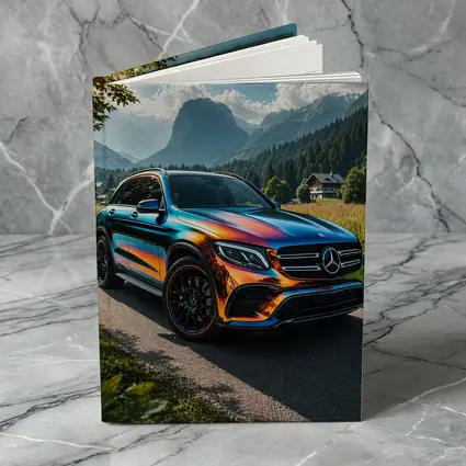 Mercedes GLC Iridescent Wrap Mountain Backdrop