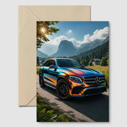 Mercedes GLC Iridescent Wrap Mountain Backdrop