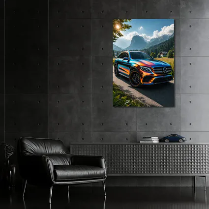 Mercedes GLC Iridescent Wrap Mountain Backdrop