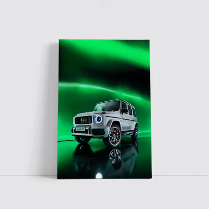 Mercedes AMG G Class Green Neon Background