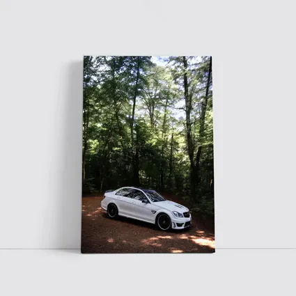 Mercedes C63 AMG White Forest Road