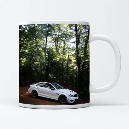 Mercedes C63 AMG White Forest Road