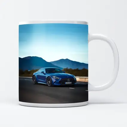 Mercedes AMG GT Blue Coupe Mountain Road