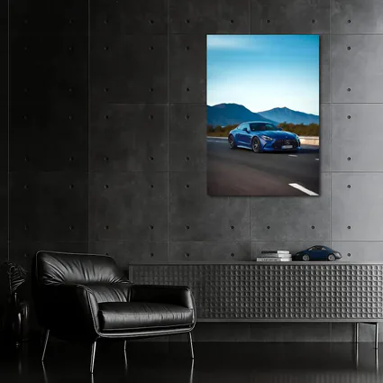 Mercedes AMG GT Blue Coupe Mountain Road