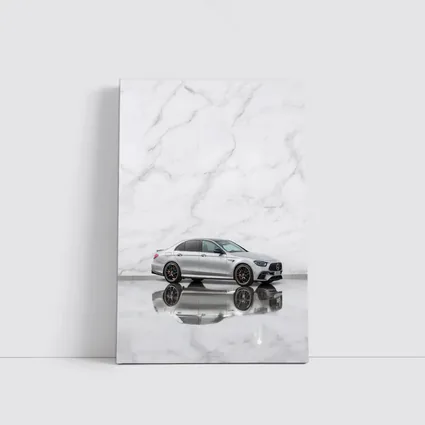 Mercedes AMG E Class Silver Marble Background