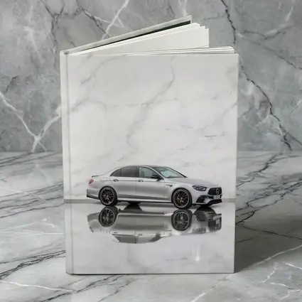 Mercedes AMG E Class Silver Marble Background