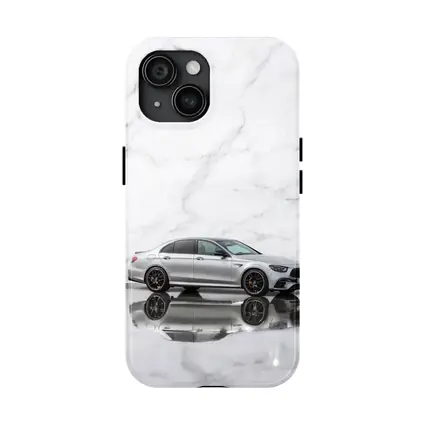 Mercedes AMG E Class Silver Marble Background