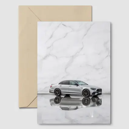 Mercedes AMG E Class Silver Marble Background