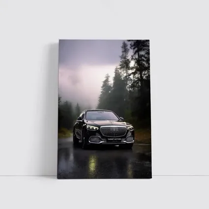 Mercedes Maybach S680 Black Rainy Forest Road