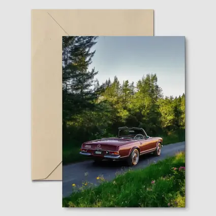 Mercedes SL Classic Convertible Forest Road