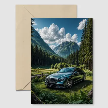 Mercedes S Class Mountain Forest Luxury Sedan