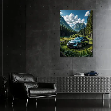 Mercedes S Class Mountain Forest Luxury Sedan