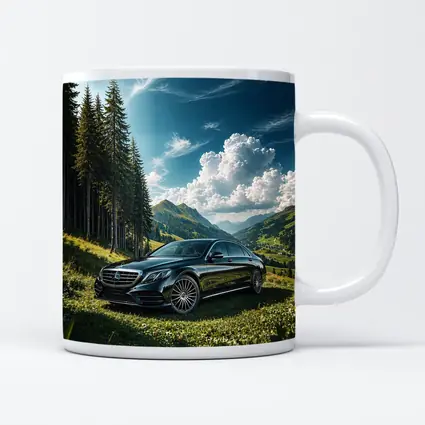 Mercedes S Class Black Mountain Valley Scene