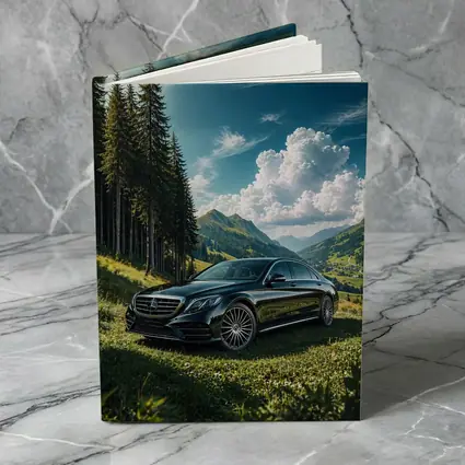 Mercedes S Class Black Mountain Valley Scene