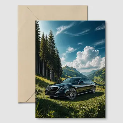 Mercedes S Class Black Mountain Valley Scene