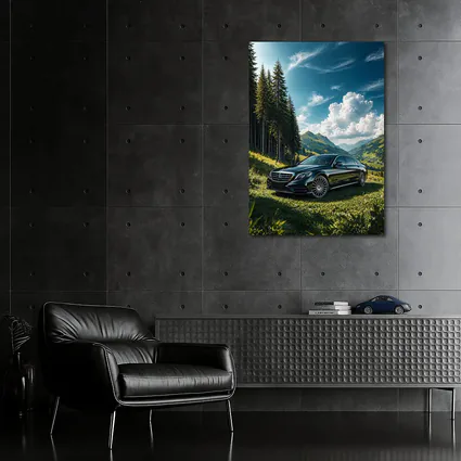 Mercedes S Class Black Mountain Valley Scene