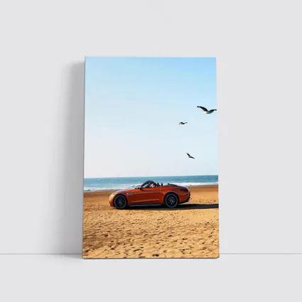 Mercedes SL Class Roadster On Sandy Beach