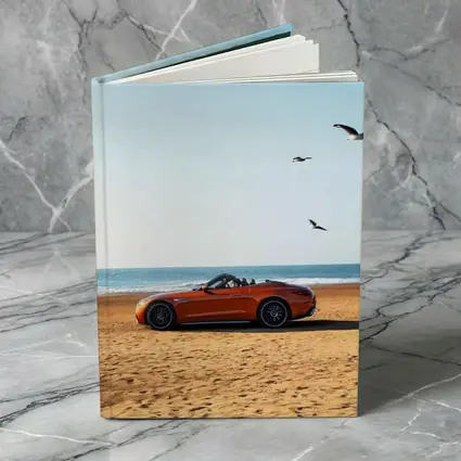 Mercedes SL Class Roadster On Sandy Beach