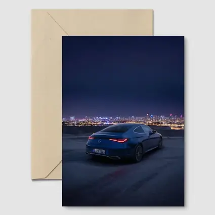 Mercedes CLS Night City Skyline Blue