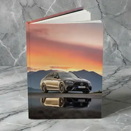 Mercedes AMG C63 Sunset Mountain Reflection