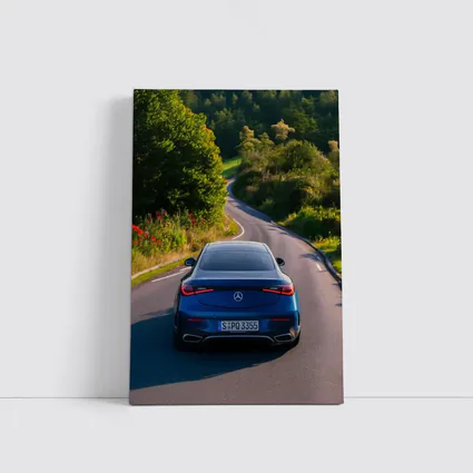 Mercedes CLS Blue Coupe Country Road Drive