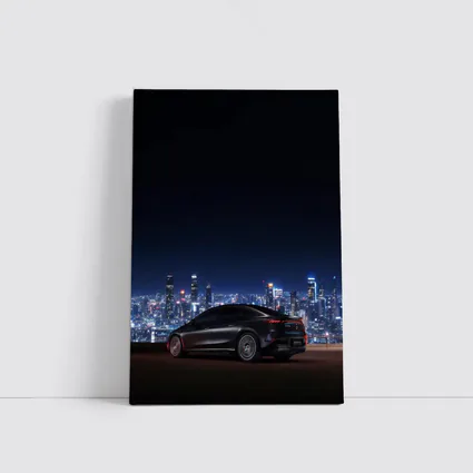 Mercedes AMG EQS Night City Skyline