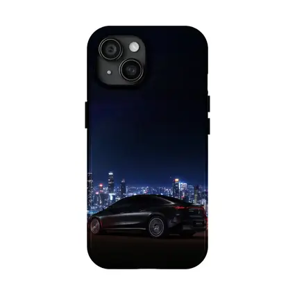 Mercedes AMG EQS Night City Skyline