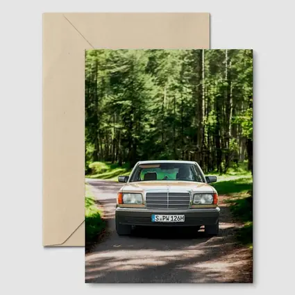 Mercedes S Class Classic Car Forest Road