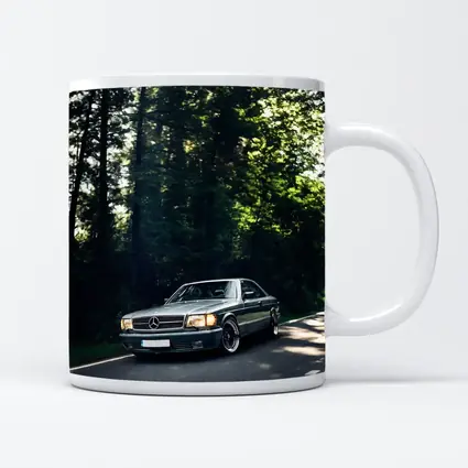 Mercedes Classic Coupe Parked In Forest
