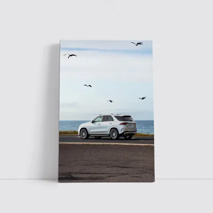 Mercedes GLE White SUV Coastal Road Drive