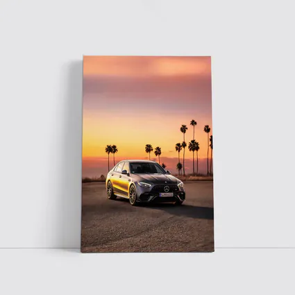 Mercedes AMG C63 Sunset Palm Trees